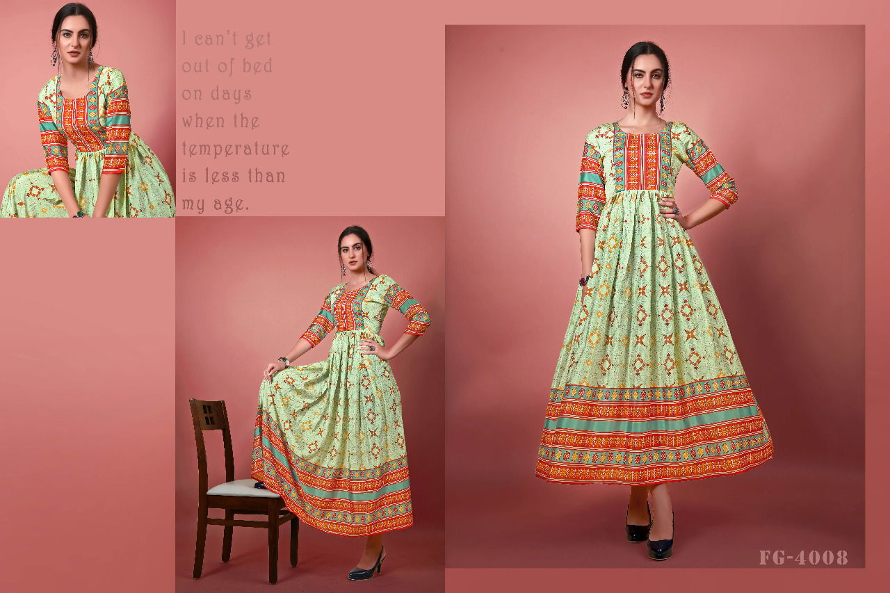 Fg Jennifer 4006 Fancy Anarkali Long Kurti Collection